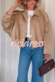 Fashion Lapel Long-sleeved Casual Bomber Jacket