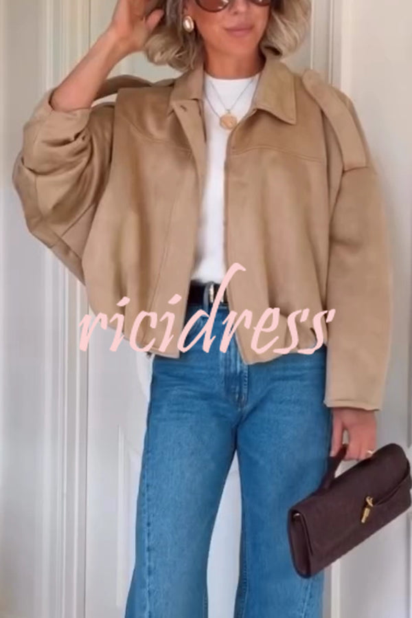 Fashion Lapel Long-sleeved Casual Bomber Jacket