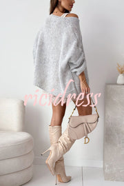 Solid Color Loose V-neck Casual Knitted Sweater