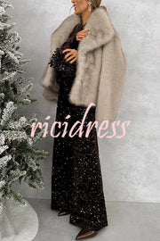 Chic and Merry Velvet Sequin High Rise Elastic Waist Flare Pants