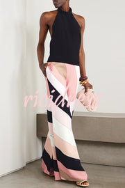Unique Printed Sexy Backless Casual Wide Leg Jumpsuit