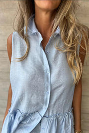 Solid Color Casual Button-Down Loose Shirt