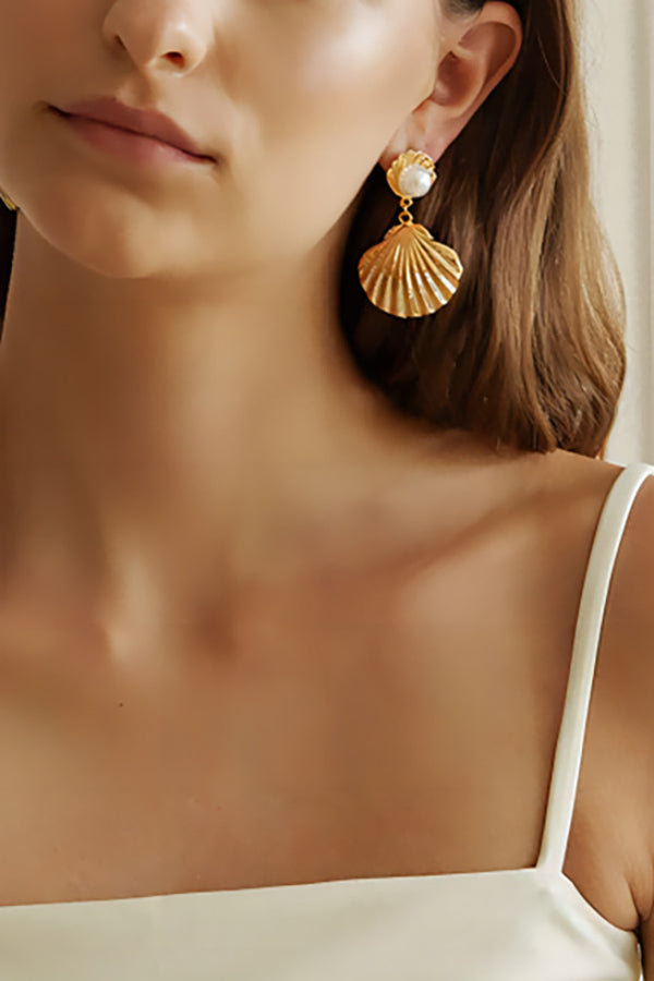 Shoreline Glow Seashell Drop Earrings