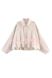 Fashion Lapel Long-sleeved Casual Bomber Jacket
