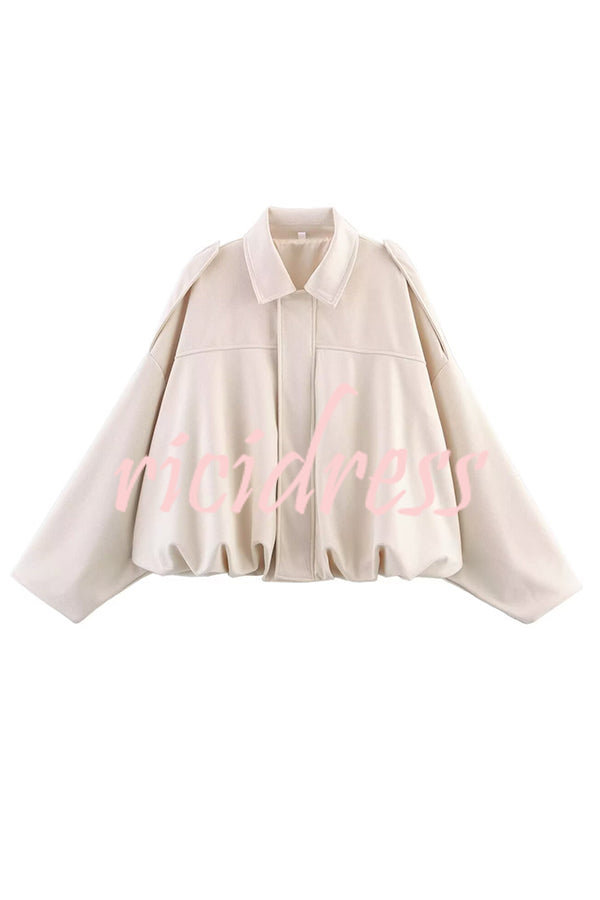 Fashion Lapel Long-sleeved Casual Bomber Jacket