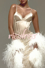 The Great Gatsby Satin Sweetheart Neck Corset Back Lace-up Tank