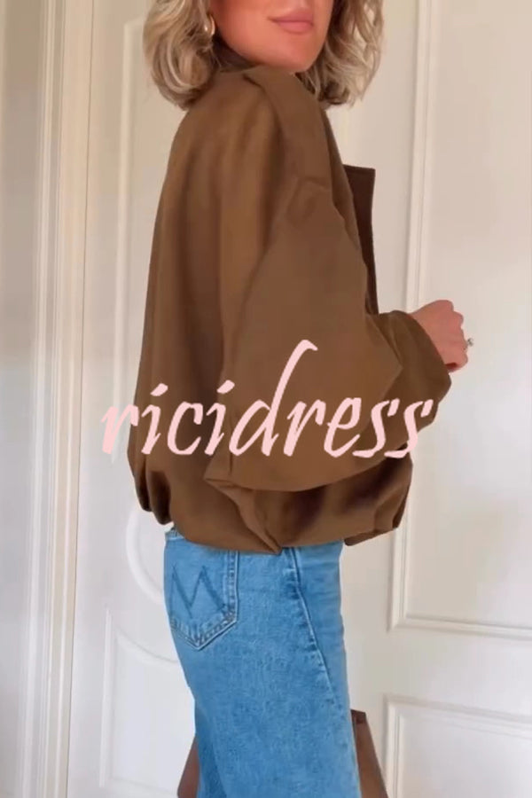 Fashion Lapel Long-sleeved Casual Bomber Jacket