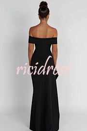 Sexy Lady Off Shoulder High Slit Maxi Dress