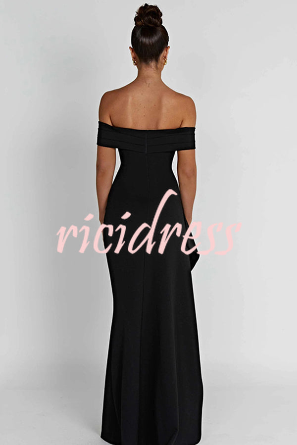 Sexy Lady Off Shoulder High Slit Maxi Dress