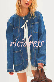 Fashionable Retro Casual Loose Denim Jacket