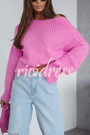 Solid Color Long-sleeved Round Neck Loose Knitted Sweater