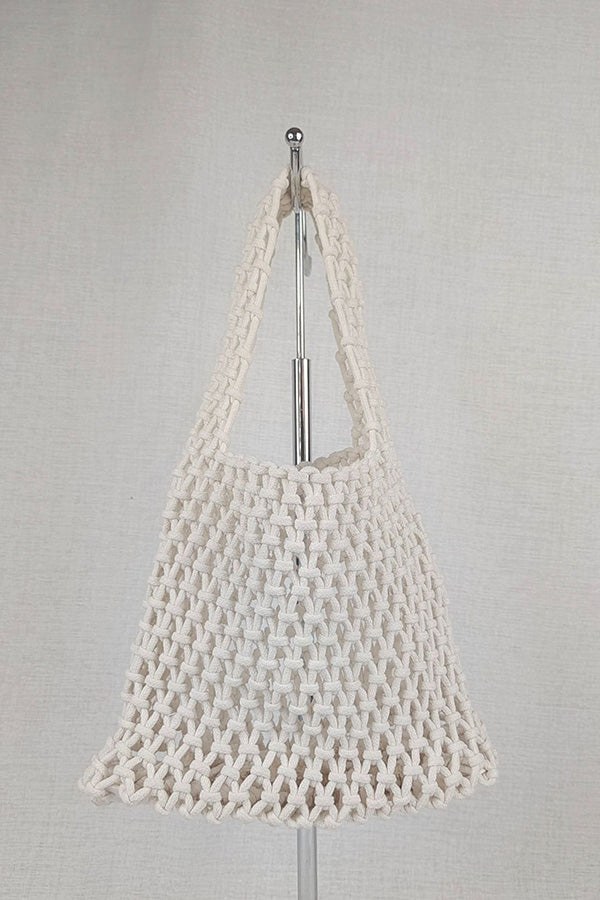 Lazy Style Fishnet Woven Tote Bag