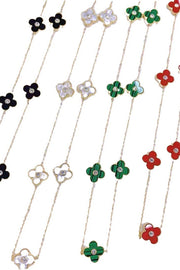 A Fresh and Elegant Lucky Four-leaf Clover Diamond Necklace
