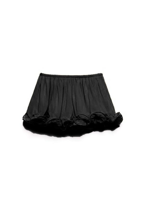 Romantic Drama Chiffon Wavy Ruffles Elastic Waist Loose Skirts