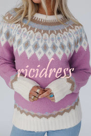 Christmas Thickened Round Neck Long Sleeve Knitted Sweater