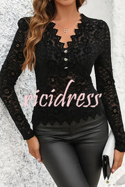 Solid Color Lace Sexy V-neck Bottoming Slim Fit Top