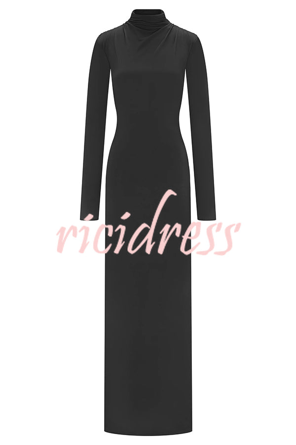 Sexy Backless Long-sleeved Stretch Slim-fit Maxi Dress