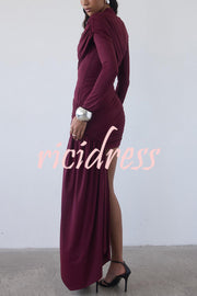 Solid Color Long-sleeved Pleated Slim-fit Elegant Ribbon Mini Dress