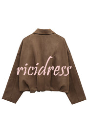 Fashion Lapel Long-sleeved Casual Bomber Jacket