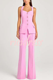 Women Power High Rise Side Zipper Flare Slim Fit Pants
