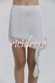 Fashionable Lace Asymmetrical Elegant Mini Skirt