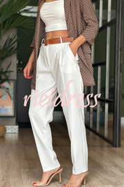 Estelle High Waist Pocketed Tapered Suit Trousers