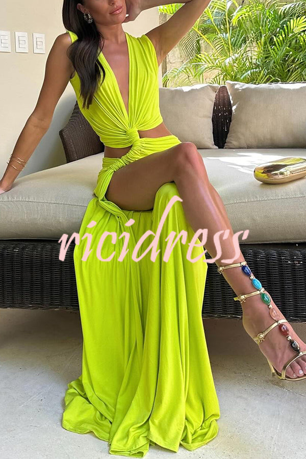 She’s A Winner Jersey Triple Loop Cutout Stretch Maxi Dress