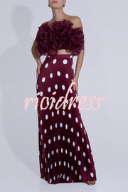 Eye-catching Organza Multi-layer Petal Ruffles Details Strapless Tank