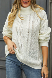 Solid Color Twist Knitted Pullover Knitted Long Sleeved Sweater
