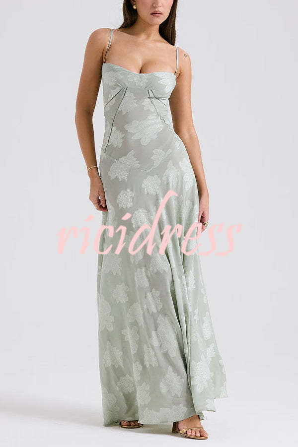 Fashion Sexy Suspenders See-through Holiday Slim Maxi Dress