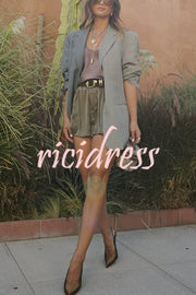 Ready for Fall Plaid Contrast Color Long Sleeve Pocket Lapel Boyfriend Blazer