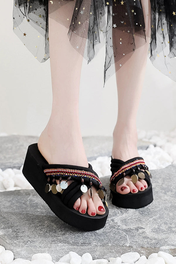 Bohemian Ethnic Style Tassel Beach Shoes