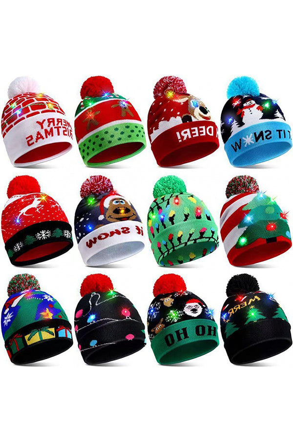 Christmas LED Light Knitted Hat