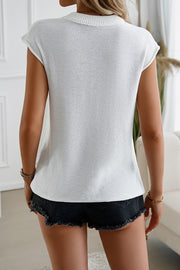 Independence Day Knitted Graphic Crew Neck Sleeveless Casual Top