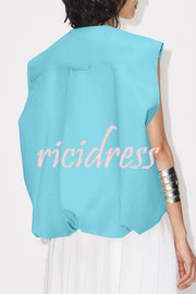 Fashion Zipper Sleeveless Pocket Loose Vest Jacket