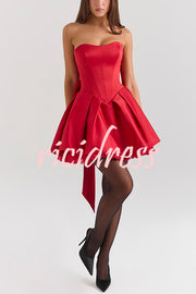 Stylish Sleeveless Off-shoulder Elegant Large Bow Mini Dress