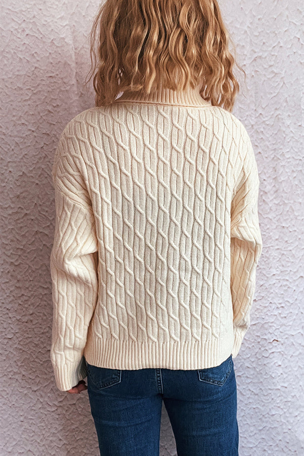 Halloween Pumpkin Knitted Turtleneck Casual Loose Sweater