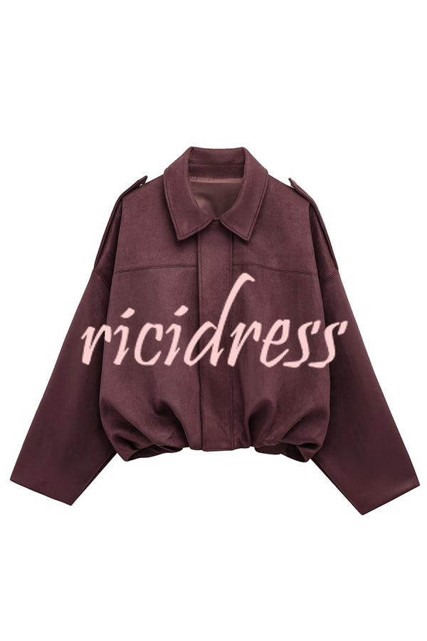 Fashion Lapel Long-sleeved Casual Bomber Jacket