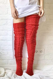 Cable Knitted Knee Length Ladies Socks