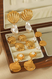 Shoreline Glow Seashell Drop Earrings