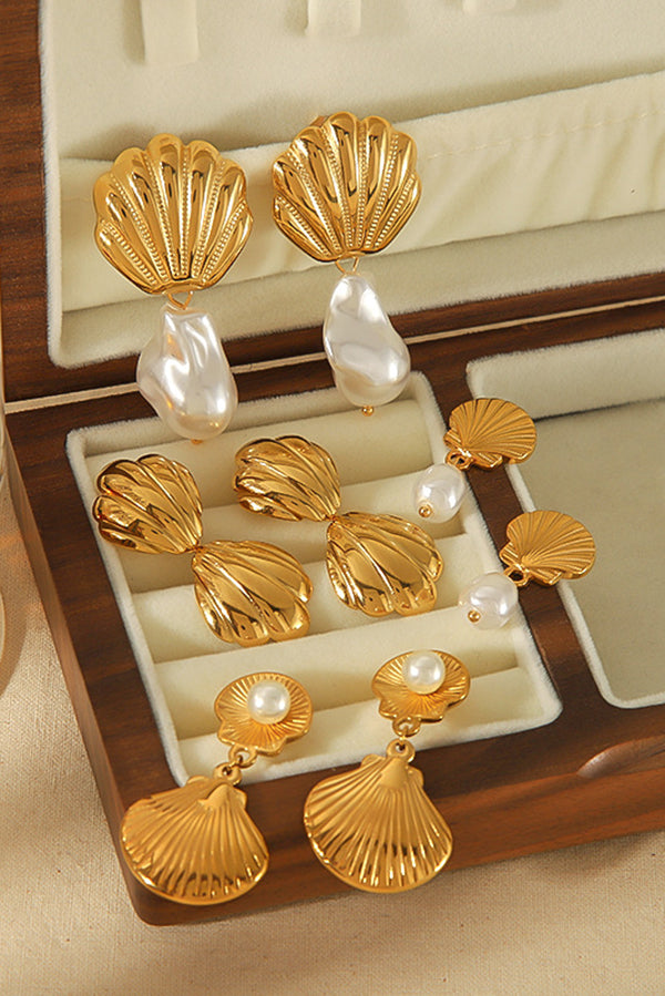 Shoreline Glow Seashell Drop Earrings