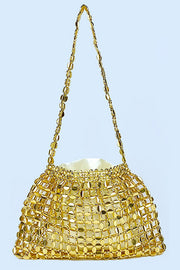 Fashion Handmade Flat Beaded Beaded Woven Handbag Bag