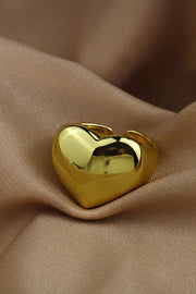 Simple Heart-shaped Metal Texture Ring