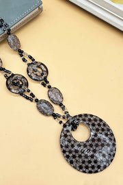 Leopard Print Long Geometric Accessories Necklace