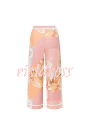 European Summer Linen Blend Ric Rac Trims High Rise Pocket Loose Pants