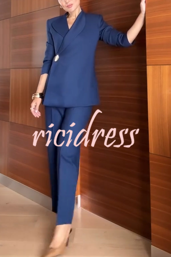 Exquisite and Fashionable Stand Lapel Neck Metal Button Long Sleeve Blazer