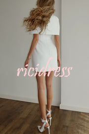 Solid Color Shawl and Square Neck Sleeveless Fitted Mini Dress Two-piece Set