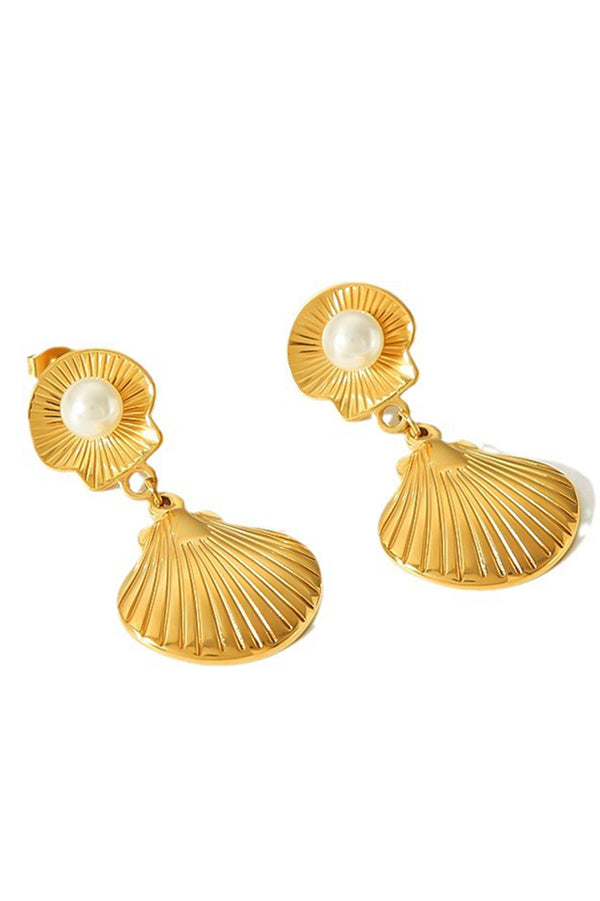 Shoreline Glow Seashell Drop Earrings