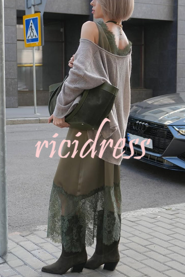 Warm Winter Knit Wide Neck Batwing Sleeve Loose Relaxed Sweater