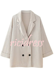 Fashionable Wrinkled Lapel Long-sleeved Loose Blazer